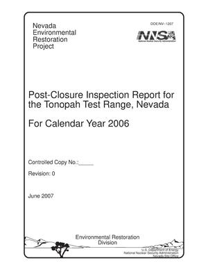 Post-Closure Inspection Report for the Tonopah Test Range, Nevada