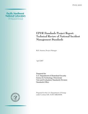 EP&R Standards Project Report: Technical Review of National Incident Management Standards
