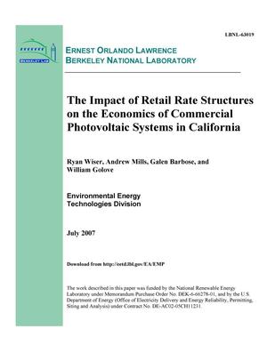 The Impact of Retail Rate Structures on the Economics of Commercial Photovoltaic Systems in California