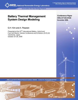 Battery Thermal Management System Design Modeling