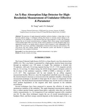 An X-ray Absorption Edge Detector for High-Resolution Measurement of Undulator Effective K-Parameter