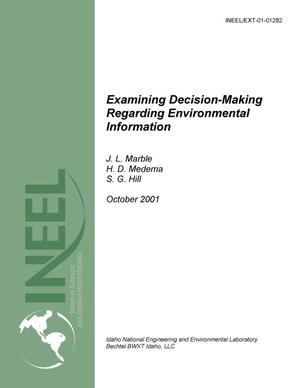 Examining Decision-Making Regarding Environmental Information