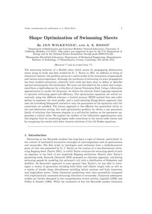 Shape Optimization of Swimming Sheets