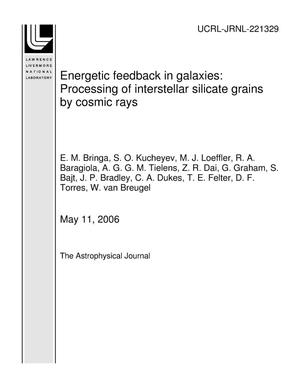 Energetic feedback in galaxies: Processing of interstellar silicate grains by cosmic rays