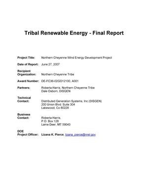Northern Cheyenne Tribe Wind Energy Development Report