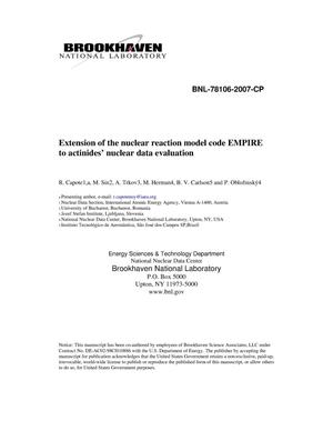 EXTENSION OF THE NUCLEAR REACTION MODEL CODE EMPIRE TO ACTINIDES NUCLEAR DATA EVALUATION.