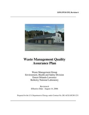Waste Management Quality Assurance Plan