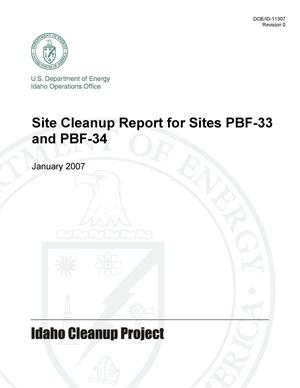Site Cleanup Report for Sites PBF-33 and PBF-34