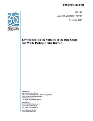 Environment on the Surfaces of the Drip Shield and Waste Package Outer Barrier
