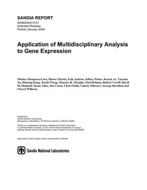 Application of multidisciplinary analysis to gene expression.