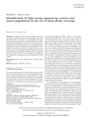 Identification of High Energy Gamma-Ray Sources And Source Populations in the Era of Deep All-Sky Coverage