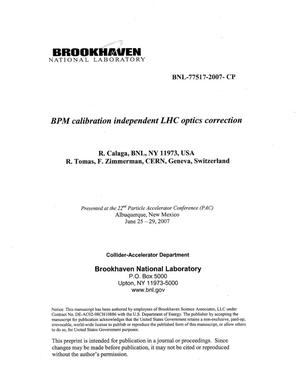 Bpm Calibration Independent Lhc Optics Correction