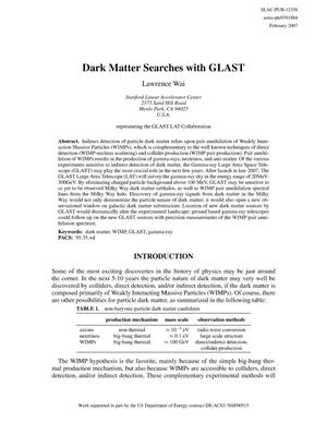 Dark Matter Searches With GLAST