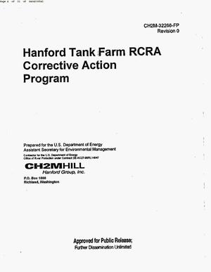 HANFORD TANK FARM RESOURCE CONVERVATION & RECOVERY ACT (RCRA) CORRECTIVE ACTION PROGRAM