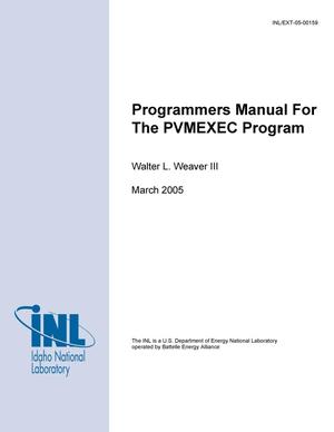 Programmers Manual for the PVMEXEC Program