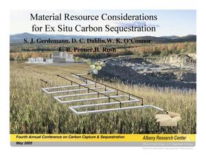 Material Resource Considerations for Ex Situ Carbon Sequestration