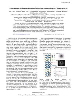 Anomalous Fermi-Surface Dependent Pairing in a Self-Doped High-T(c) Superconductor