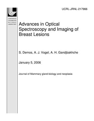 Advances in Optical Spectroscopy and Imaging of Breast Lesions