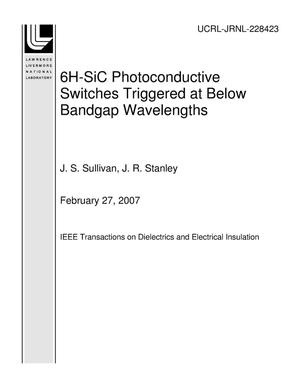 6H-SiC Photoconductive Switches Triggered at Below Bandgap Wavelengths