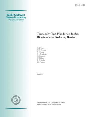 Treatability Test Plan for an In Situ Biostimulation Reducing Barrier