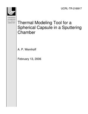 Thermal Modeling Tool for a Spherical Capsule in a Sputtering Chamber