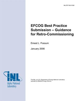 EFCOG Best Practice Submission - Guidance for Retro-Commissioning