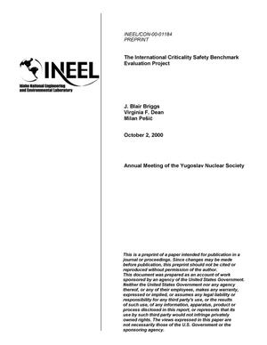 The International Criticality Safety Benchmark Evaluation Project