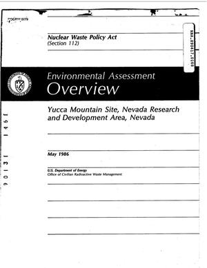 Primary view of object titled 'Environmental Assessment Overview Yucca Mountain Site, Nevada Research and Development Area, Nevada'.