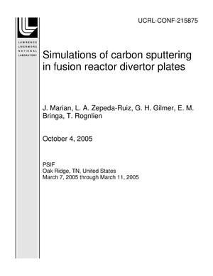 Simulations of carbon sputtering in fusion reactor divertor plates