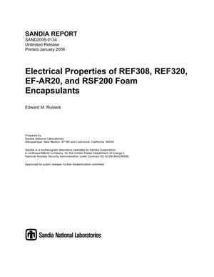 Electrical properties of REF308, REF320, EF-AR20, and RSF200 foam encapsulants.