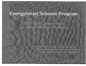 Energy$mart Schools Program; 2002 ACEEE Summer Study on Energy Efficiency in Buildings