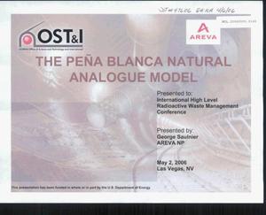 The Peña Blanca Natural Analogue Model