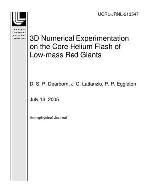 3D Numerical Experimentation on the Core Helium Flash of Low-mass Red Giants