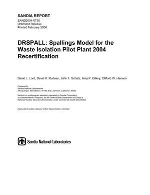 DRSPALL :spallings model for the Waste Isolation Pilot Plant 2004 recertification.