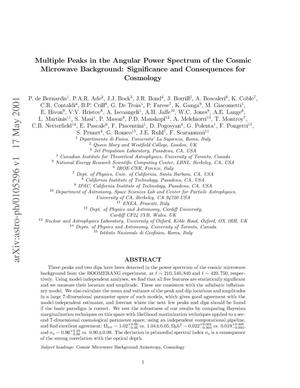 Multiple Peaks in the Angular Power Spectrum of the CosmicMicrowave Background: Significance and Consequences for Cosmology