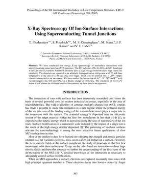 X-ray spectroscopy of ion-surface interactions using superconducting tunnel junctions