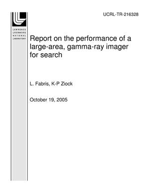 Report on the performance of a large-area, gamma-ray imager for search