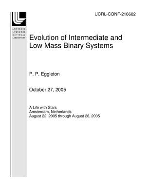 Evolution of Intermediate and Low Mass Binary Systems