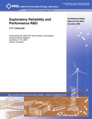 Exploratory Reliability and Performance R&D