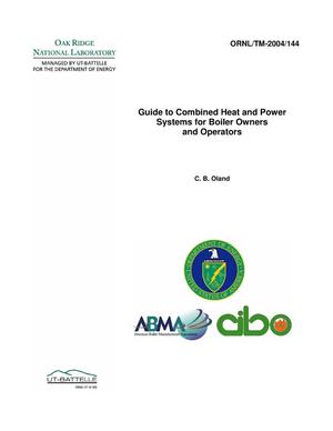 Guide to Combined Heat and Power Systems for Boiler Owners and Operators