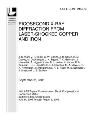 Picosecond X-Ray Diffraction From Laser-Shocked Copper and Iron