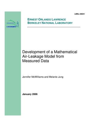Development of a Mathematical Air-Leakage Model from MeasuredData