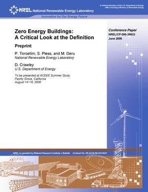Zero Energy Buildings: A Critical Look at the Definition; Preprint