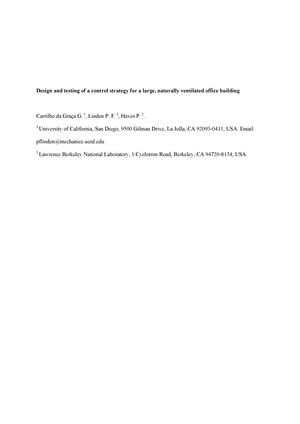 Design and testing of a control strategy for a large naturallyventilated office building