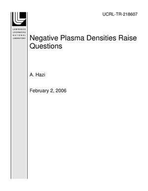 Negative Plasma Densities Raise Questions