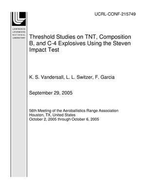Threshold Studies on TNT, Composition B, and C-4 Explosives Using the Steven Impact Test