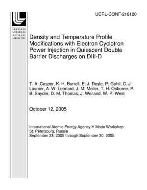 Density and Temperature Profile Modifications with Electron Cyclotron Power Injection in Quiescent Double Barrier Discharges on DIII-D