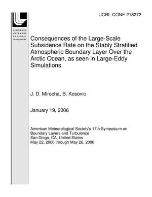 Consequences of the Large-Scale Subsidence Rate on the Stably Stratified Atmospheric Boundary Layer Over the Arctic Ocean, as seen in Large-Eddy Simulations