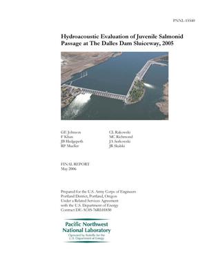 Hydroacoustic Evaluation of Juvenile Salmonid Passage at The Dalles Dam Sluiceway, 2005
