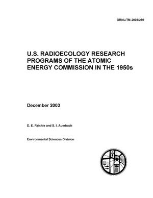 U.S. Radioecology Research Programs of the Atomic Energy Commission in the 1950s